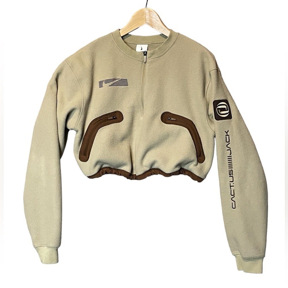 Travis Scott Nike x CACT.US CORP Women's Soft Cropped Pullover Crew Sweatshirt L